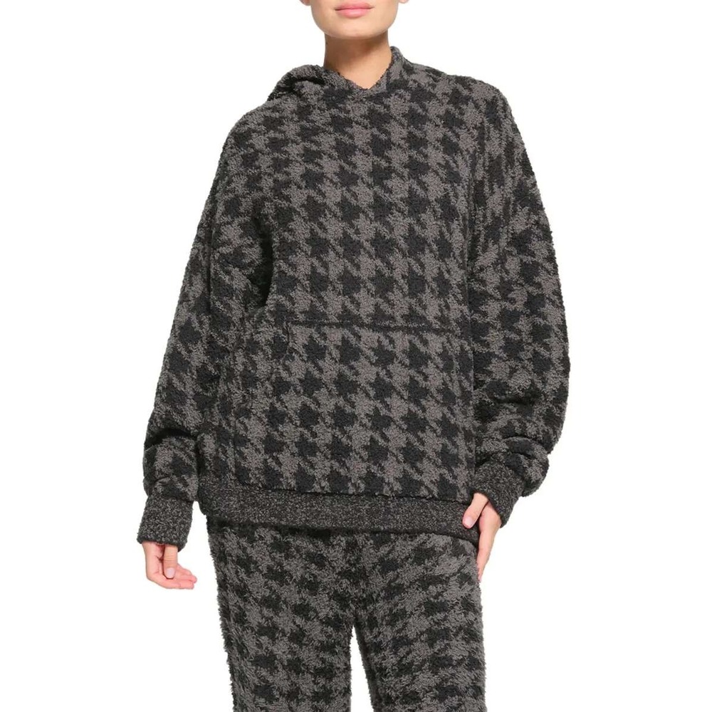 SKIMS Onyx Houndstooth Hoodie Pullover‎ Pants Two-Piece Set S/M